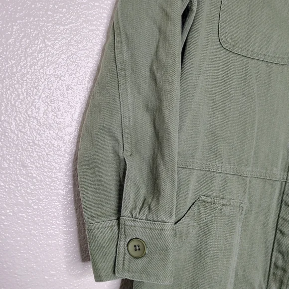Tradlands Avocado Green Cotton Utility Jumpsuit Sz L - Picture 8 of 16